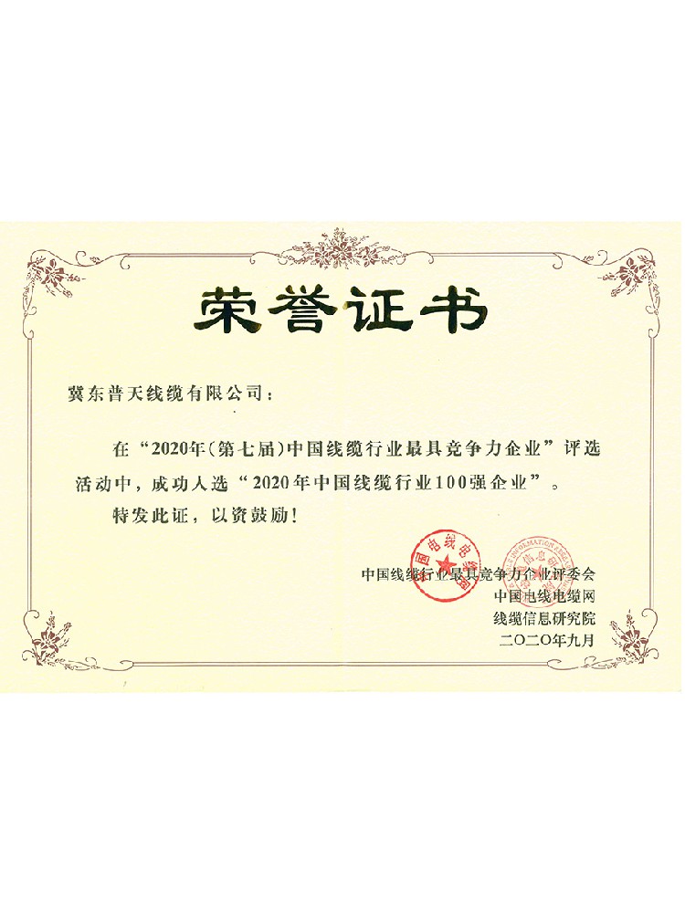 2020年百强企业